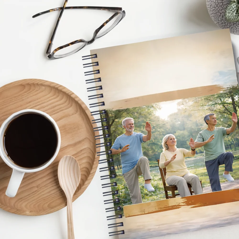 Tai Chi Exercise Journal 28 Day Training Record Portable Wellness Diary Daily Habit Planner Notepad For Beginners Seniors