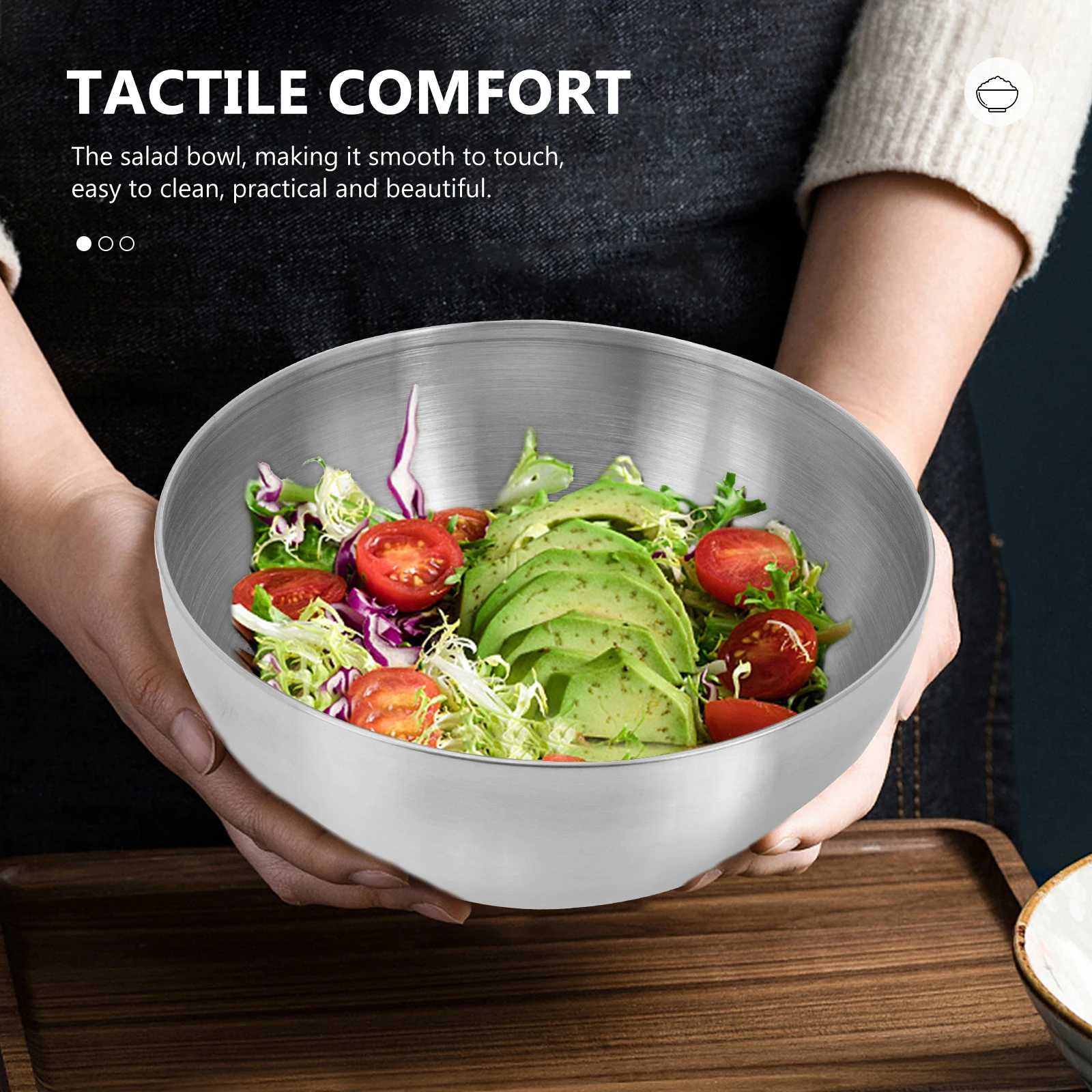 

Multifunction Stainless Steel Salad Bowl Fruit with Lid Korean Serving