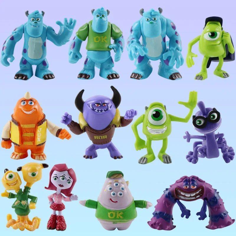

12pcs/set Anime Movie Monsters University Action Figures Sulley Mike Wazowski PVC Model Set Toys for Children Gifts