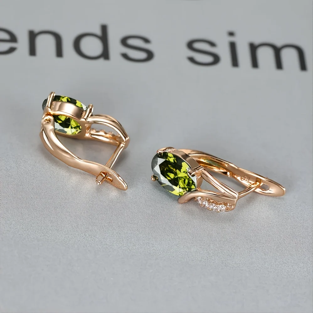 

Exquisite zircon inlaid colorful earrings, elegant retro style, suitable for women dating party earrings