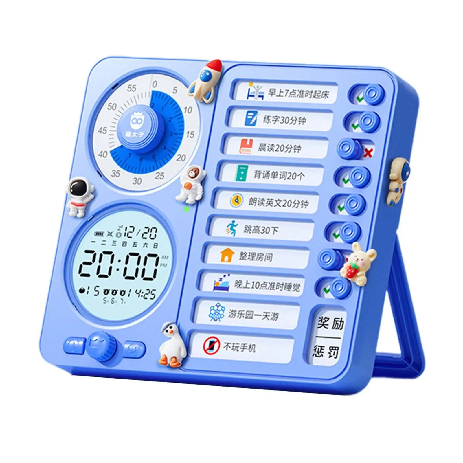 Self Discipline Timer Alarm Clock with Planning Board for Children Time Management Memo List Schedule Chart Classroom Home