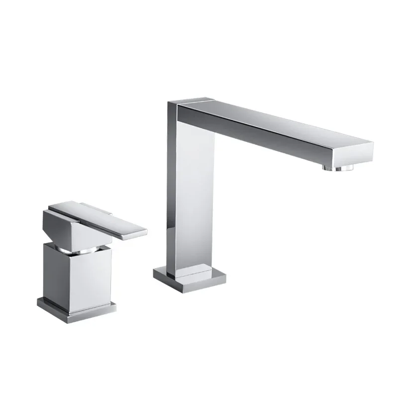 

All copper, black, split basin faucet, hot and cold household, simple, wash