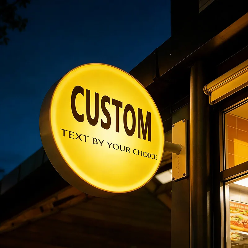 Advertising logo one-stop custom round neon lights luminous characters store signs Internet celebrity wall decorative light