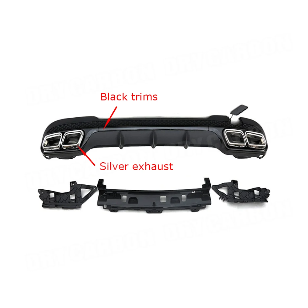 for Mercedes Benz E Class W212 E350 E400 E63 AMG Sport 2013 2014 2015 2016 PP Rear Bumper Lip Diffuser With Exhaust Muffler