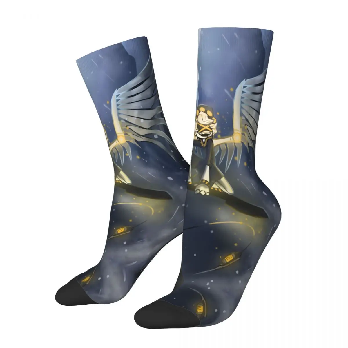 Crazy compression Science Fiction Sock for Men Hip Hop Vintage Murder Drones Happy Seamless Pattern Printed Boys Crew Sock