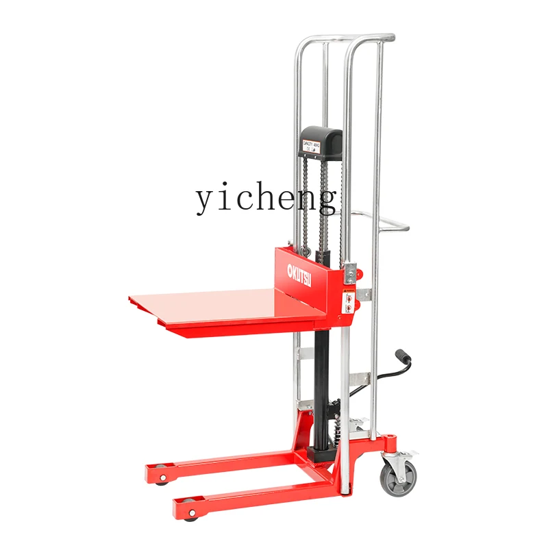HYS electric stacker forklift manual hydraulic lift platform car small household