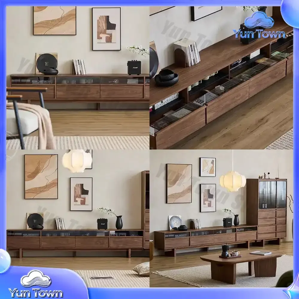 Wood Aesthetic Tv Stands Living Room Retro Minimalist Designer Salon Tv Table Storage Organizer Muebles Chinese Style