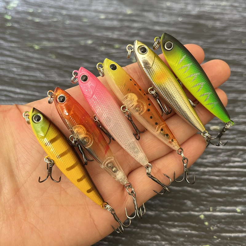 55mm 3g Mini Floating Pencil Lures Wobblers for Freshwater Trout Artificial Bait Topwater Walk the Dog Swimbait Fishing Supplies