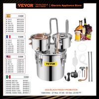 VEVOR 12L 20L 30L 50L Alcohol Brewing Distiller DIY Moonshine Apparatus Stainless Steel Still Whisky Beer Brandy Home Appliance