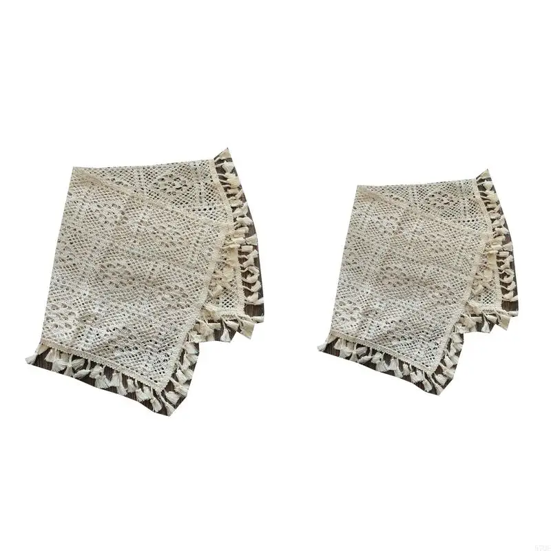 57QE Newborn Baby Photography Props Blankets Vintage Tassel Blanket for Hollow Basket