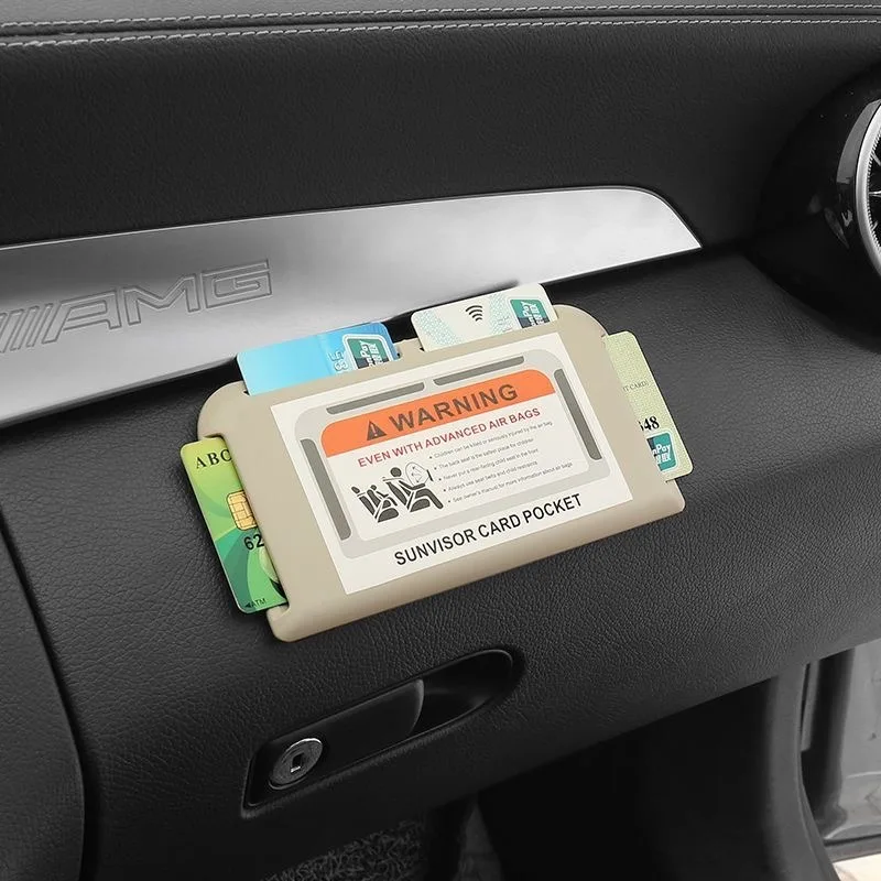 2/1pcs Car Sun Visor Card Holder Instrument Panel Pasting Organizer Temporary Parking Phone Number Clip Interior Stowing Tidying