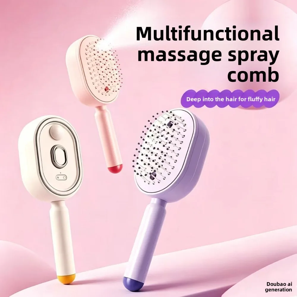 Electric Steam Hair Brush Comb & Mist Function Simultaneously Stronger Ion Technology Less Breakage No Residue for Beautiful Hai