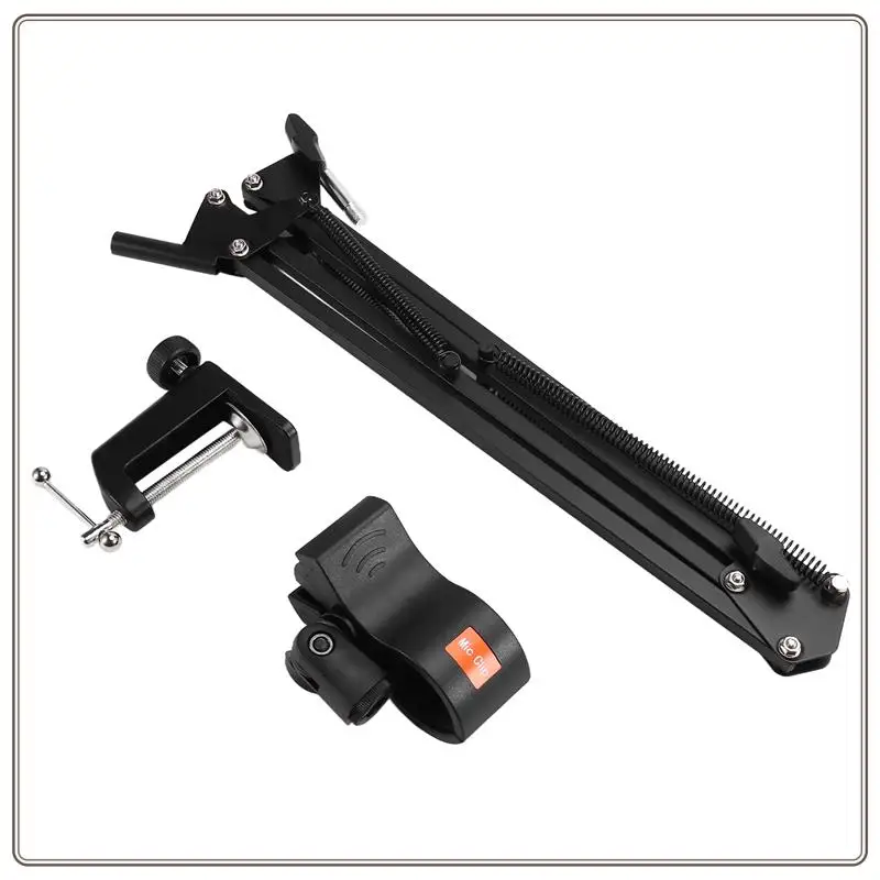 Надежная регулируемая подвесная штанга для микрофона, ножничная подставка для записи голоса, подставка для микрофона для вещания, регулируемый микро