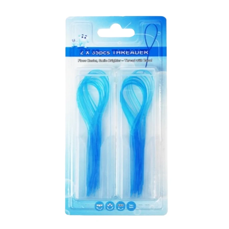 70 Stück/Packung Zahnseide-Einfädler für Zahnspangen, Brücken, Implantate, multifunktionales Nylon-Schlaufen-Design für die Tiefenreinigung der Zähne