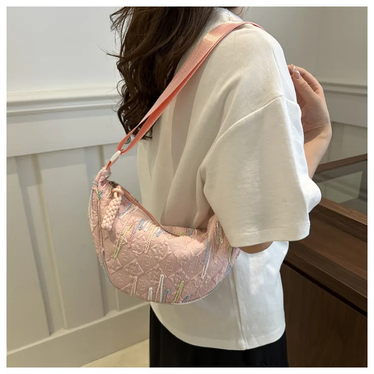 Minimalistische Umhängetasche im japanischen Stil für Damen, kleine Umhängetasche für das Handy, leichte und vielseitige Dumpling-Tasche für Mädchen – Detail 5