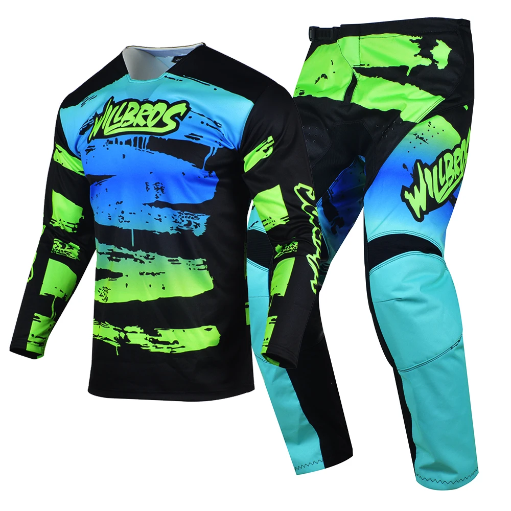 Summer Offroad Orange Black Green Blue Motocross Suit Racing Trice Lux Gear Set Jersey Pants ATV UTV Downhill Bike Kits Cycling