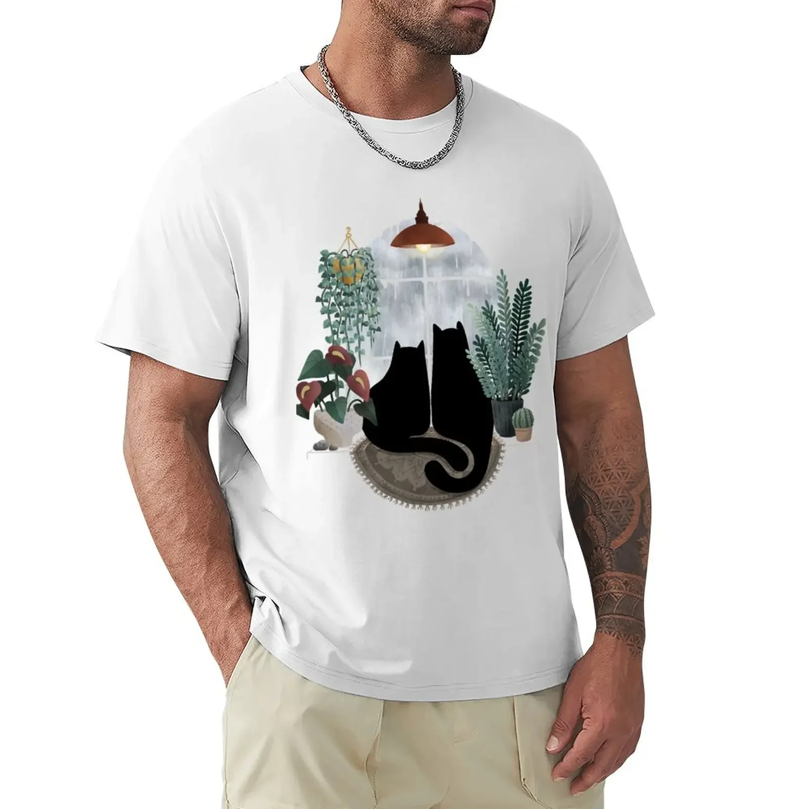 

Rainy Day Cats (on White) T-Shirt graphics anime t shirts funny t shirts for men