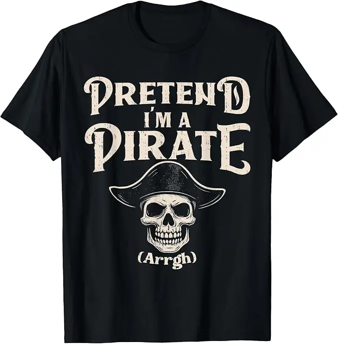 Stell dir vor, ich bin ein Piratenkostüm Lustiges Halloween-Buccaneers-Meme-T-Shirt Y2k-Humor Halloween-Kostümparty Piraten-Sprüher-T-Shirt Neuheit – Detail 12
