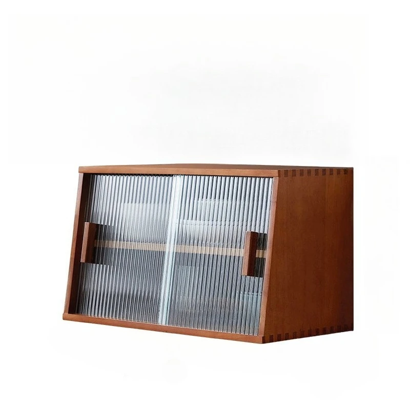 

Solid wood desktop storage box, cup storage cabinet, tea set display