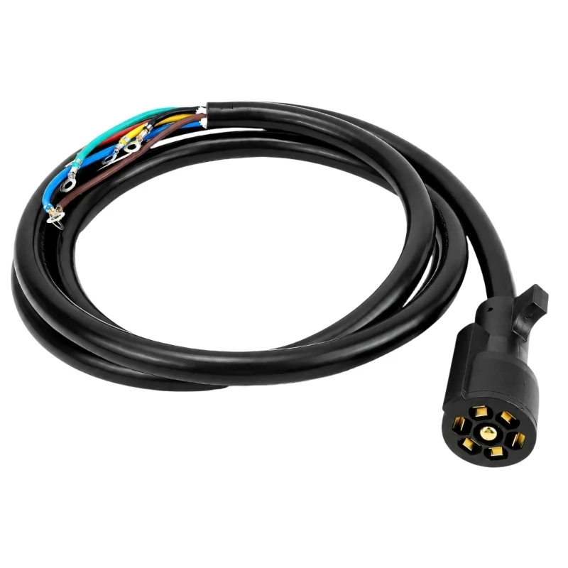 7 Pin Trailer Wiring Harness with Molded End, Bare Wire Leads and Marked Wires for Trailer Light Service and Tow Repair Work