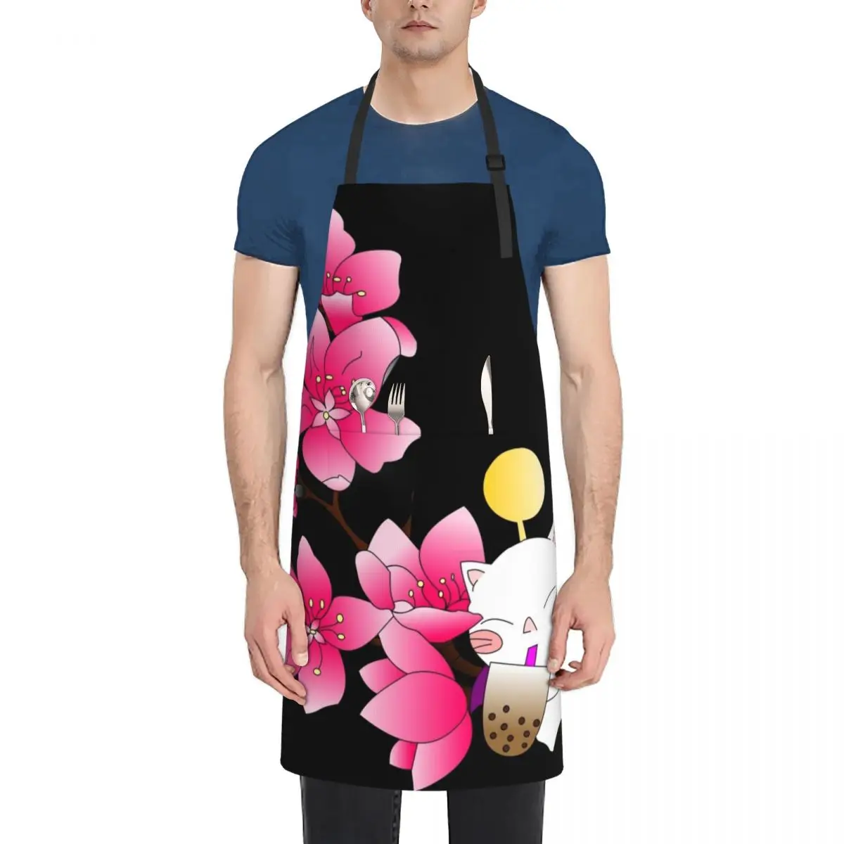 

Moogle Blossoms Apron custom women's kitchen Cooking Clothes Household Items Apron