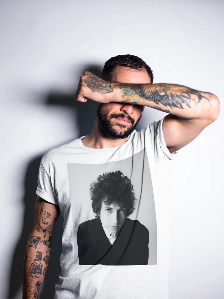 Bob Dylan Shirt Rock Band Tshirt Bob Dylan Poster Shirt Unisex Cotton Tee
