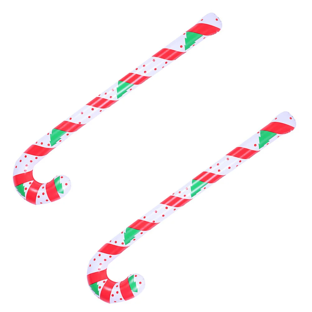 

2Pcs Christmas Balloon Decor Crutch Shaped Inflatable Long Lasting Xmas Supplies Inflatable Balloon Decor Crutch Shaped Balloons