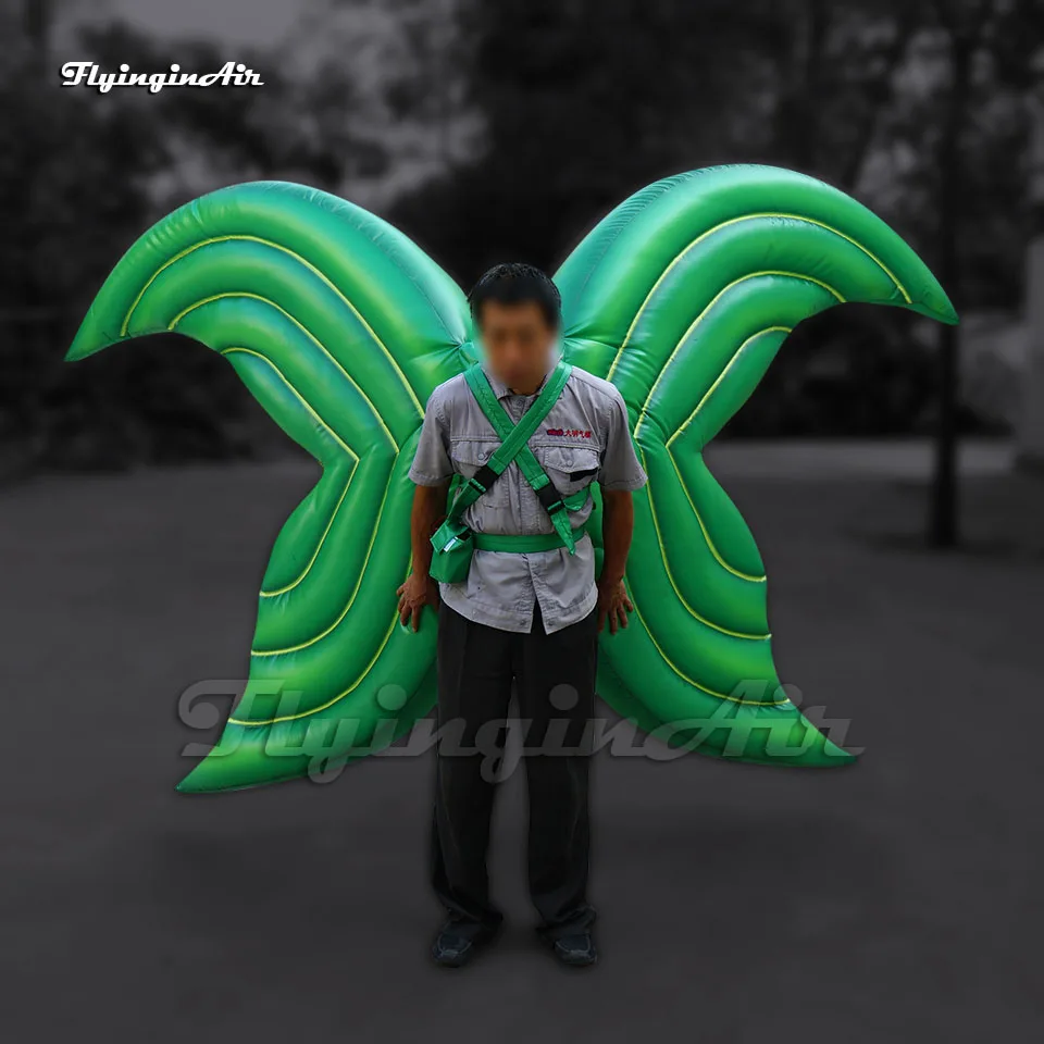 Stage Performances Wearable Inflatable Wings 2m Walking Blow Up Dancing Costume for Night Club and Concert Show