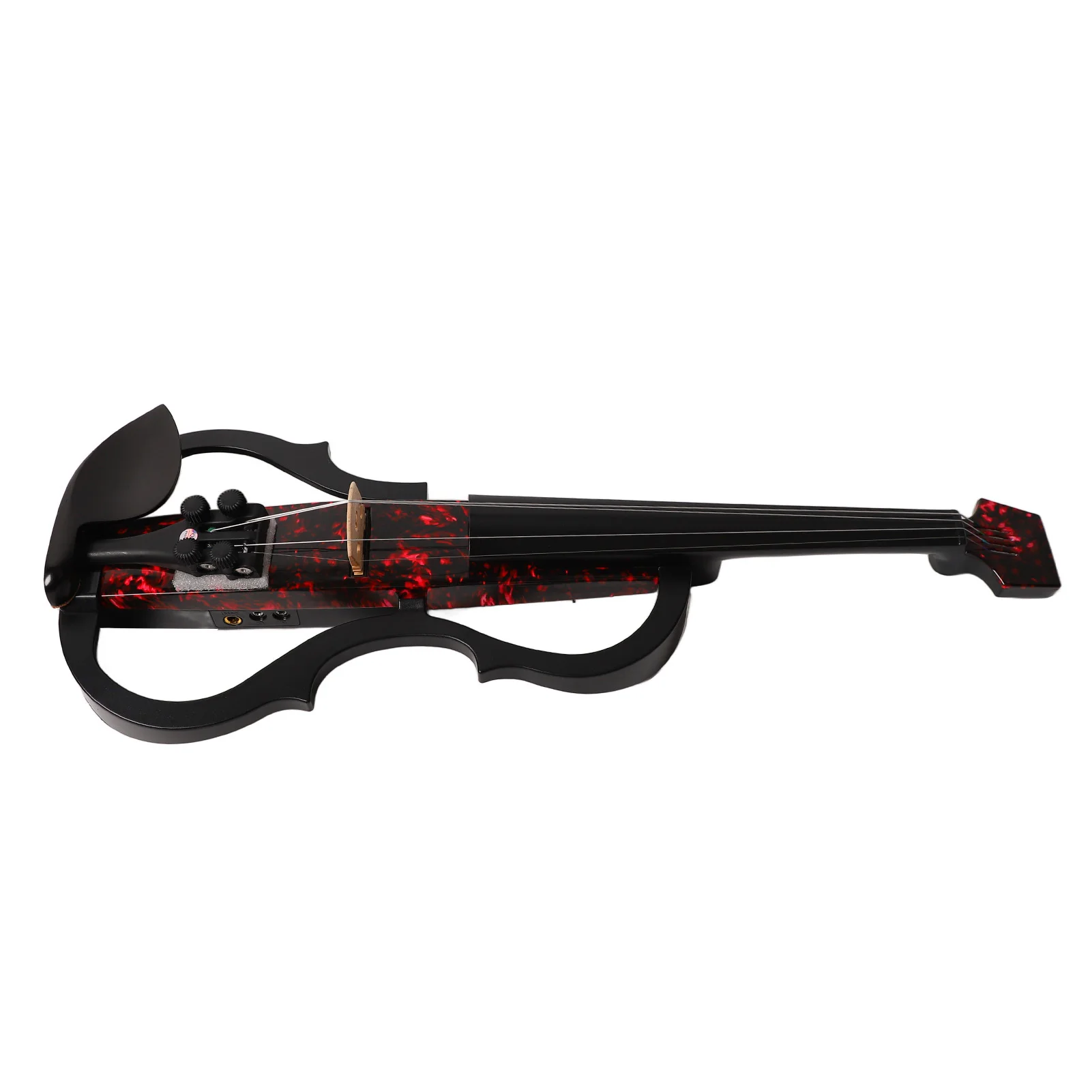 Electric Fiddle Headless Electric Violin Carbon Fiber Body ABS Edge Silent Electric Violin for Practice Performance