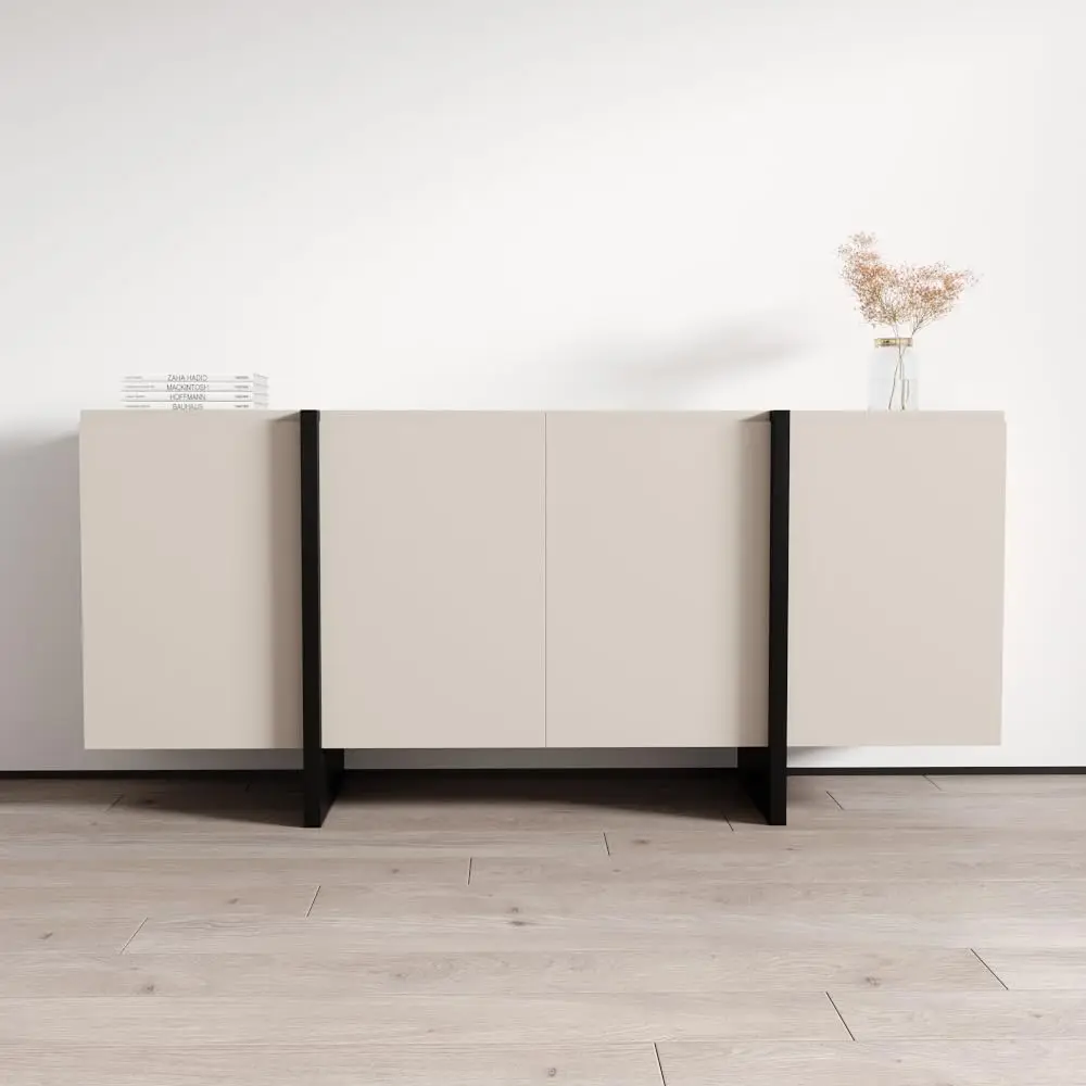 Modern Sideboard Cabinet Matte Durable Storage Living Room 70.9
