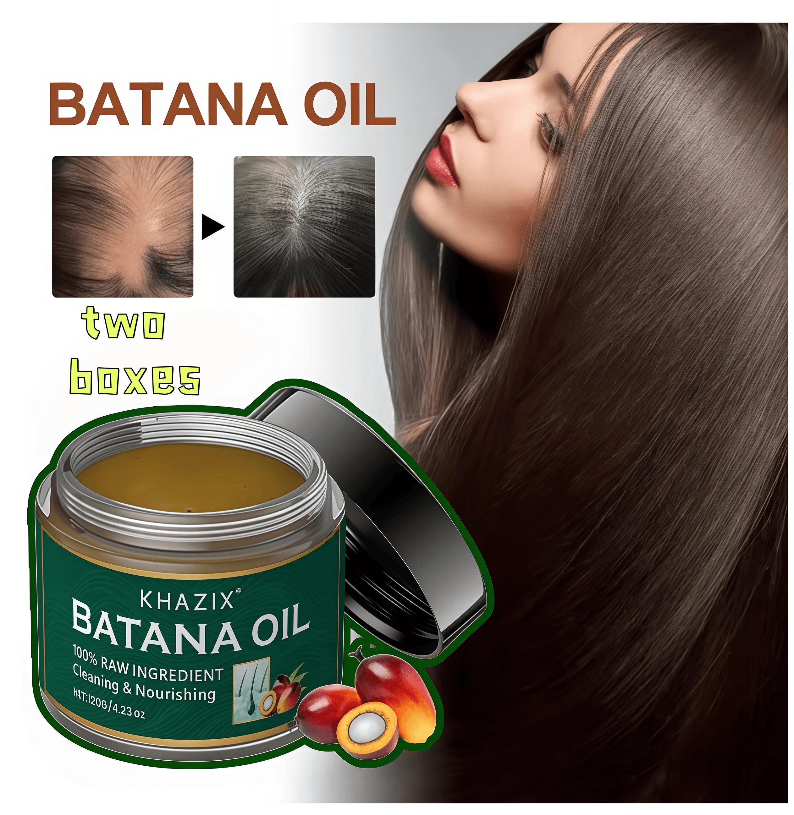 

100% Pure Organic Hair Mask Batana Oil Hair Growth Oil Natural Treatment Nourish Reduce Hair Loss Anti-Breakage Hair Products