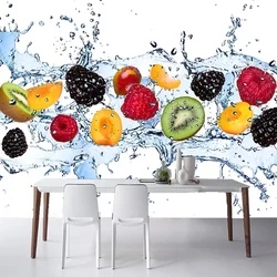 Papier Peint Mural Moderne 3D Écologique, Fruit Frais, Stéréo, Revêtement Mural Personnalisé, Restaurant, Cuisine, 73