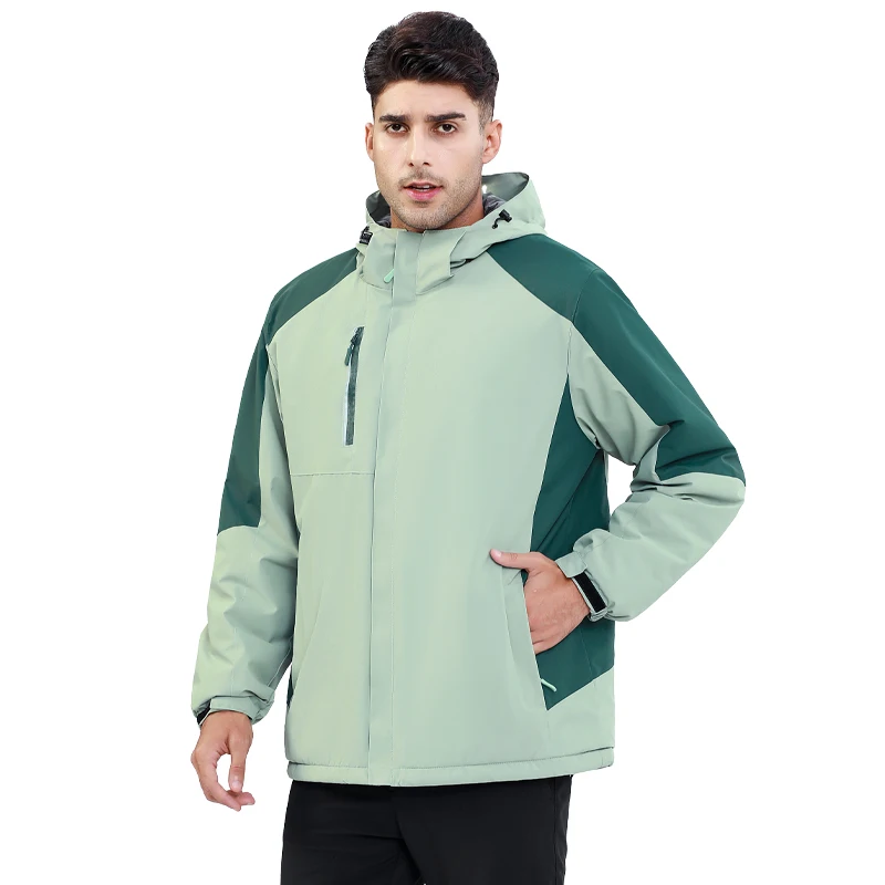 Men Outdoor Mountaineering Jackets Windproof Breathable Thick Warm Hoodies Tops Fashion Hik Running Fitness Multi-function Coat