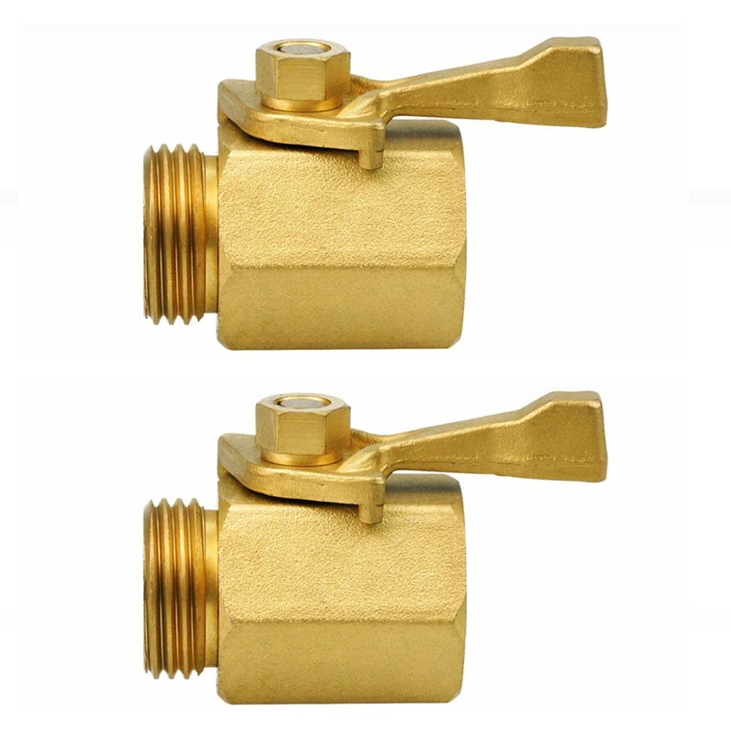 Heavy Duty Brass Garden Hose Shutoff Valve 3/4 Inch Garden Hose Connector, Brass Water Line Shutoff Valve,2Pcs