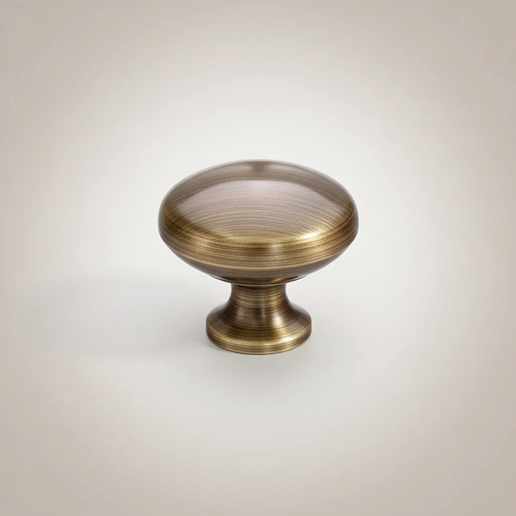 Brass Round Cabinet Handle Single Hole Installation Modern Vintage Style Furniture Hardware