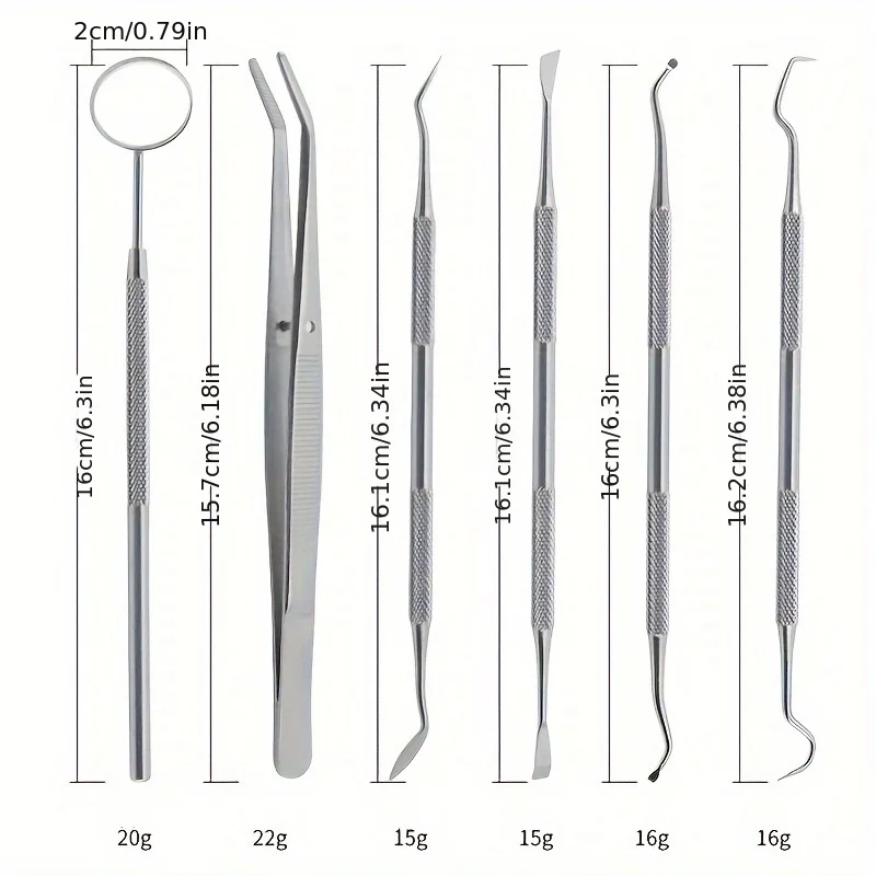 6 ピース/セットステンレス鋼歯科ミラー歯科キットポケット口ミラーアプライアンス