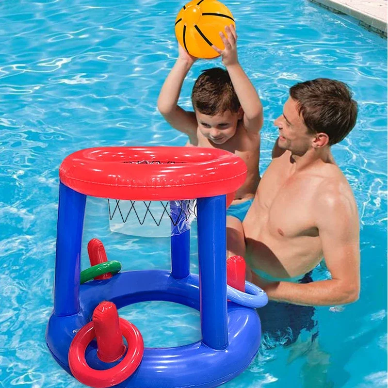 

Inflatable Basketball Swimming Pool Floating Toys Inflatable Throwing Ring Parent-child Interactive Game Beach Party Supplies