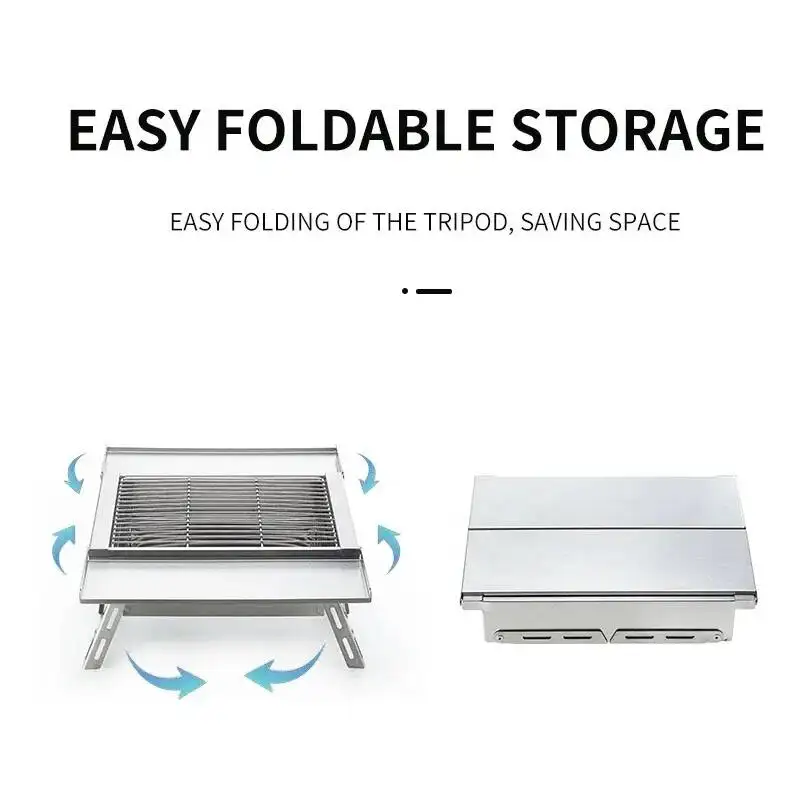 

IGT Outdoor Stainless Steel Folding Barbecue Charcoal Grills Portable Camping Small Barbecue Oven Wild Journey