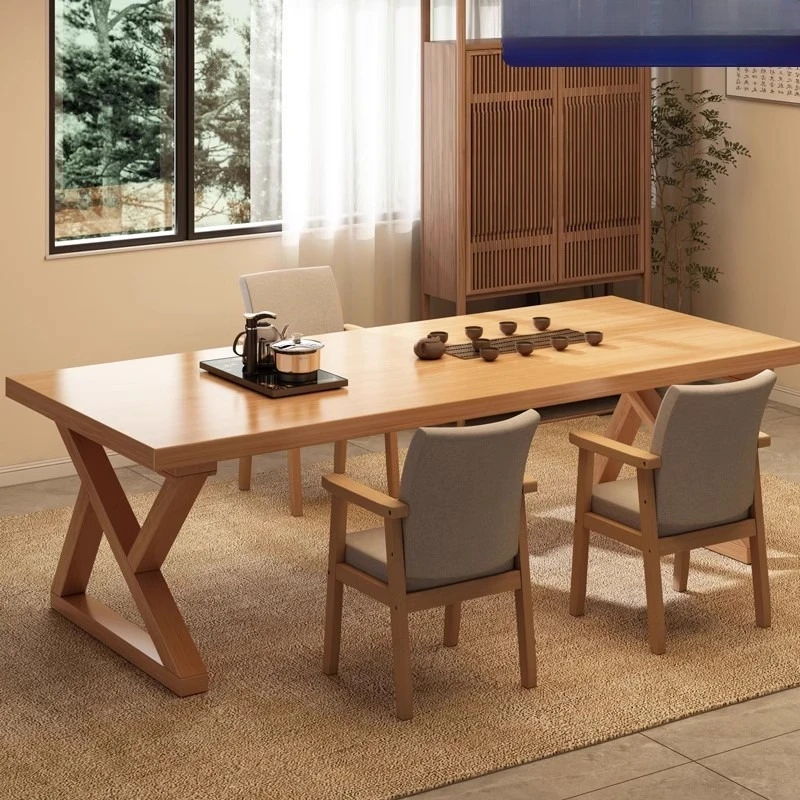 

Chinese tea table household solid wood core simple office