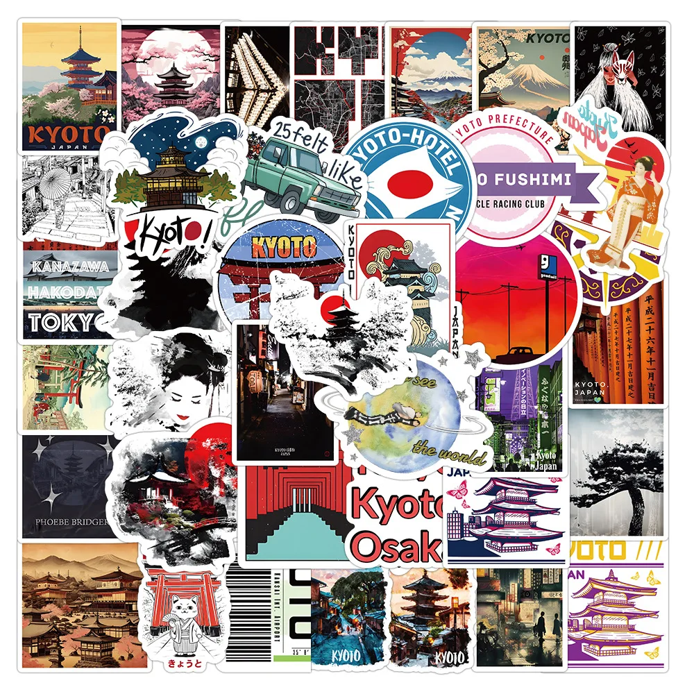 

10/30/50PCS Kyoto Cartoon Stickers Japan Travel Scenery Sticker Laptop Phone Guitar Bike Skateboard Decals Funny Graffiti Toys