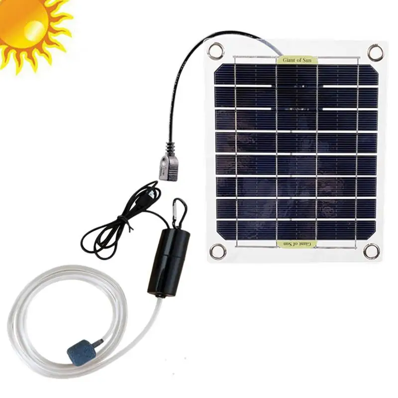 20W Solar Panel Kit Portable 5V Solar Cell Solar Aquarium Air Pump Fish Tank Oxygen Pump Solar Panel Water Pump Garden Decor