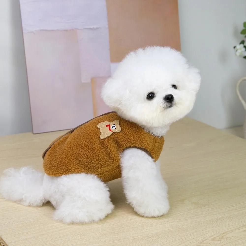 Cute Winter Dog Warm Clothes Windproof Thickened Dogs Coat Soft Fleece-lined Pet Clothes Cat
