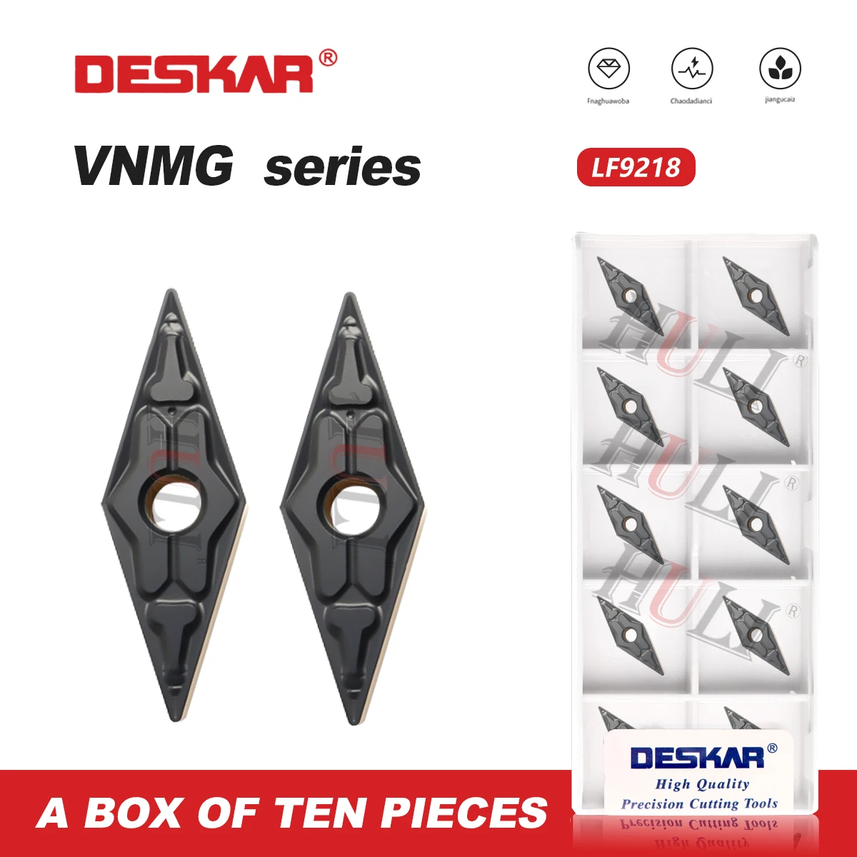 

DESKAR 100% Original VNMG160404 VNMG160408 VNMG160412 TM LF9218 CNC Lathe Blades Outer Circle Lathe Blades Diamond Shaped Blade