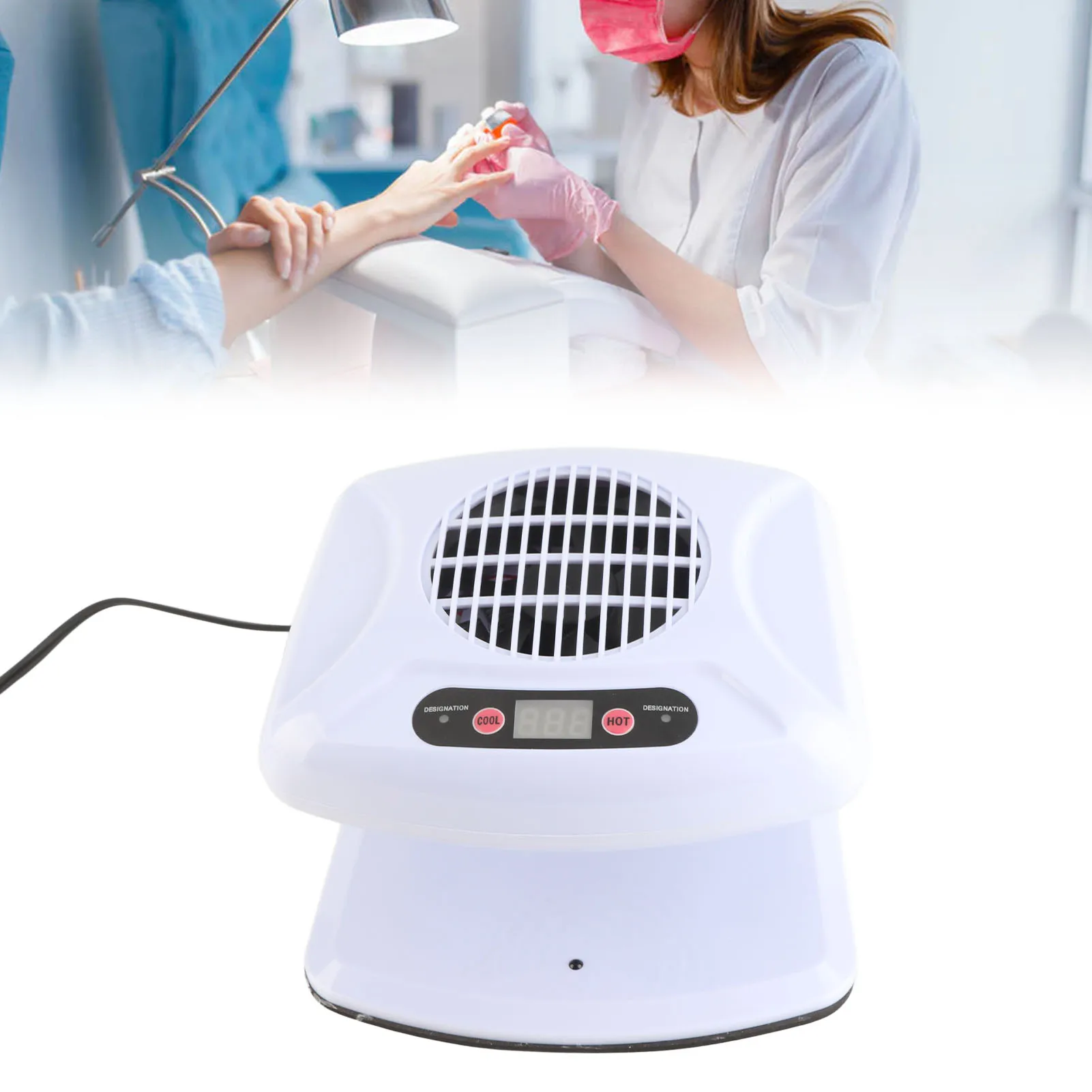 ZK40 싱글 핸드 네일 에어 드라이어 따뜻한 시원한 바람 자동 센서 네일 팬 블로우 드라이어 가정용 살롱 화이트 US 플러그 110V