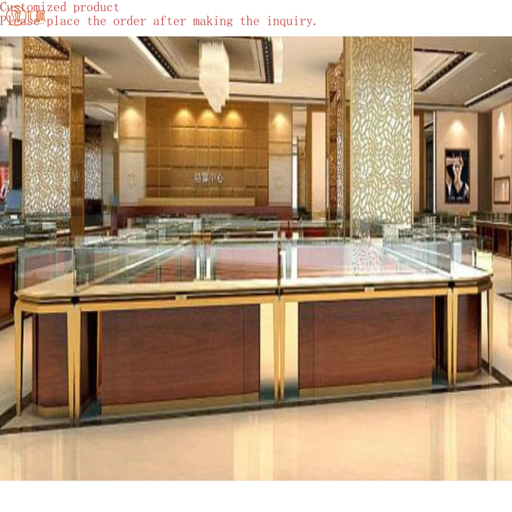 

Shop Design Custom Stainless Steel Jewellery Display Cabinet Retail Watech Jewelry Counter With Led Light