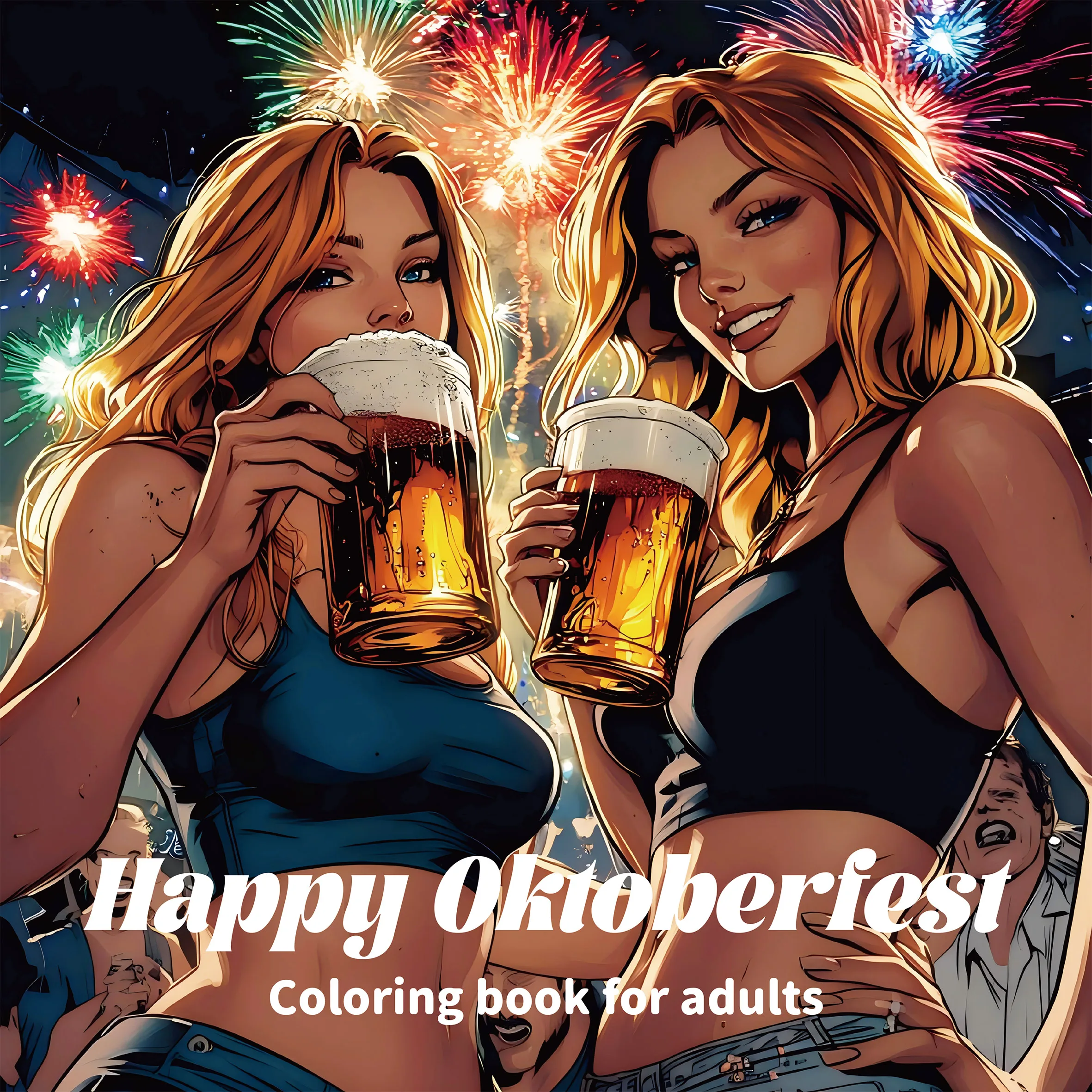 1pc Happy Oktoberfest Coloring Book for Adults 30 Pages Relaxing Stress Relief Festive Party DIY Painting Drawing Activity Book