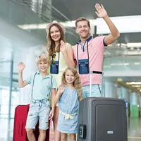 Homefish RFID Blocking Passport Wallet Family Travel Document Organizer Neck Strap Passport Holder Travel Storage Pouch 2