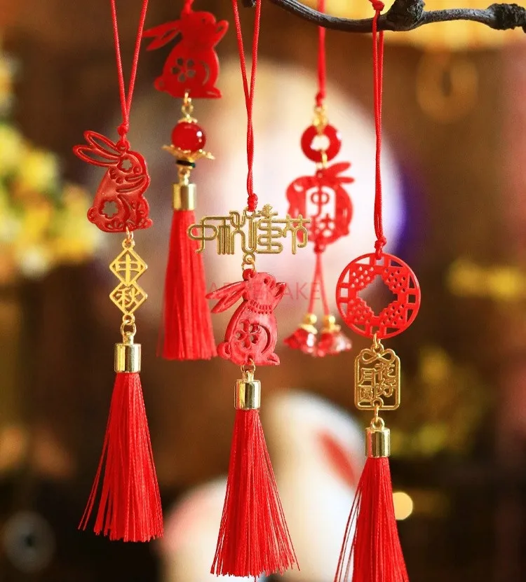 قطعة واحدة من مهرجان منتصف الخريف، سلسلة هاتف محمول صغيرة، قلادة شرابة، هدايا صغيرة للأنشطة الإبداعية المزخرفة