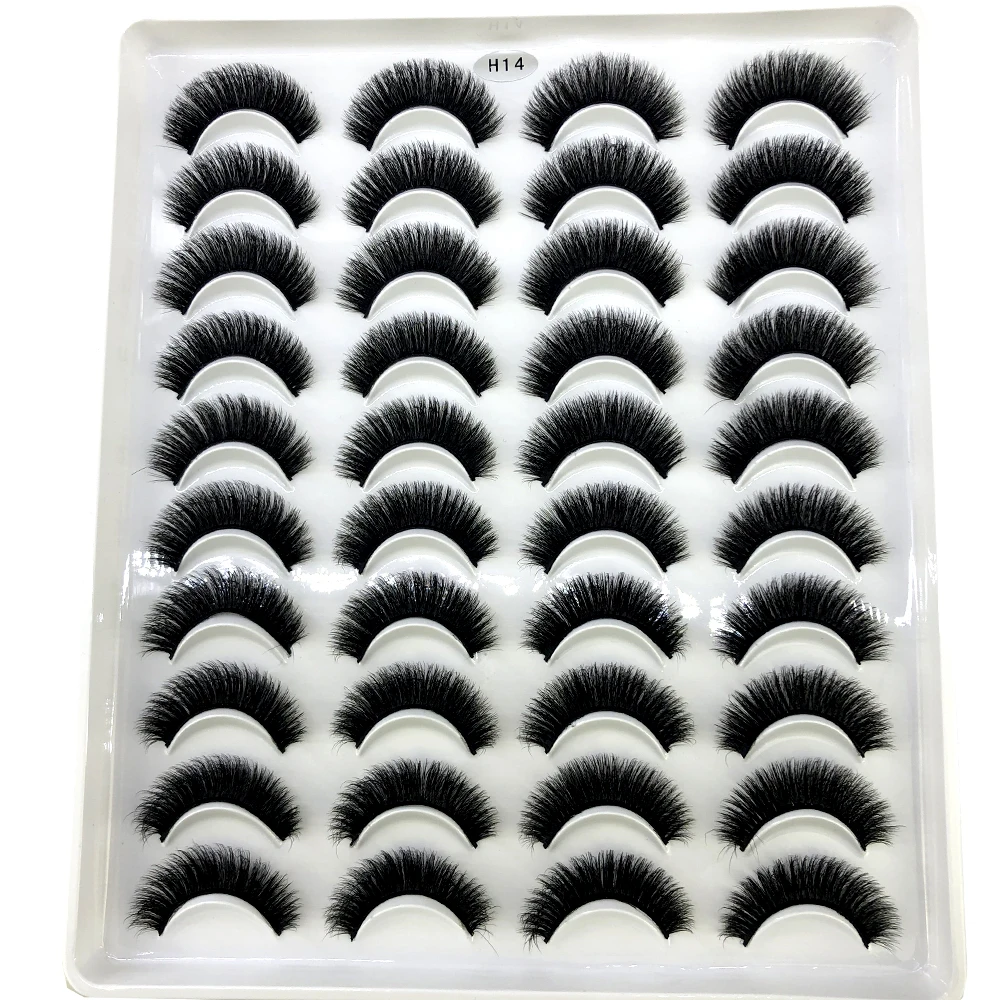 2023 Neu 20 Paar Natürliche Lange 3D Nerz-Falsche Wimpern, Künstliche Wimpern Make-up Set, Nerz-Wimpernverlängerung, Kurze Wimpern – Detail 6