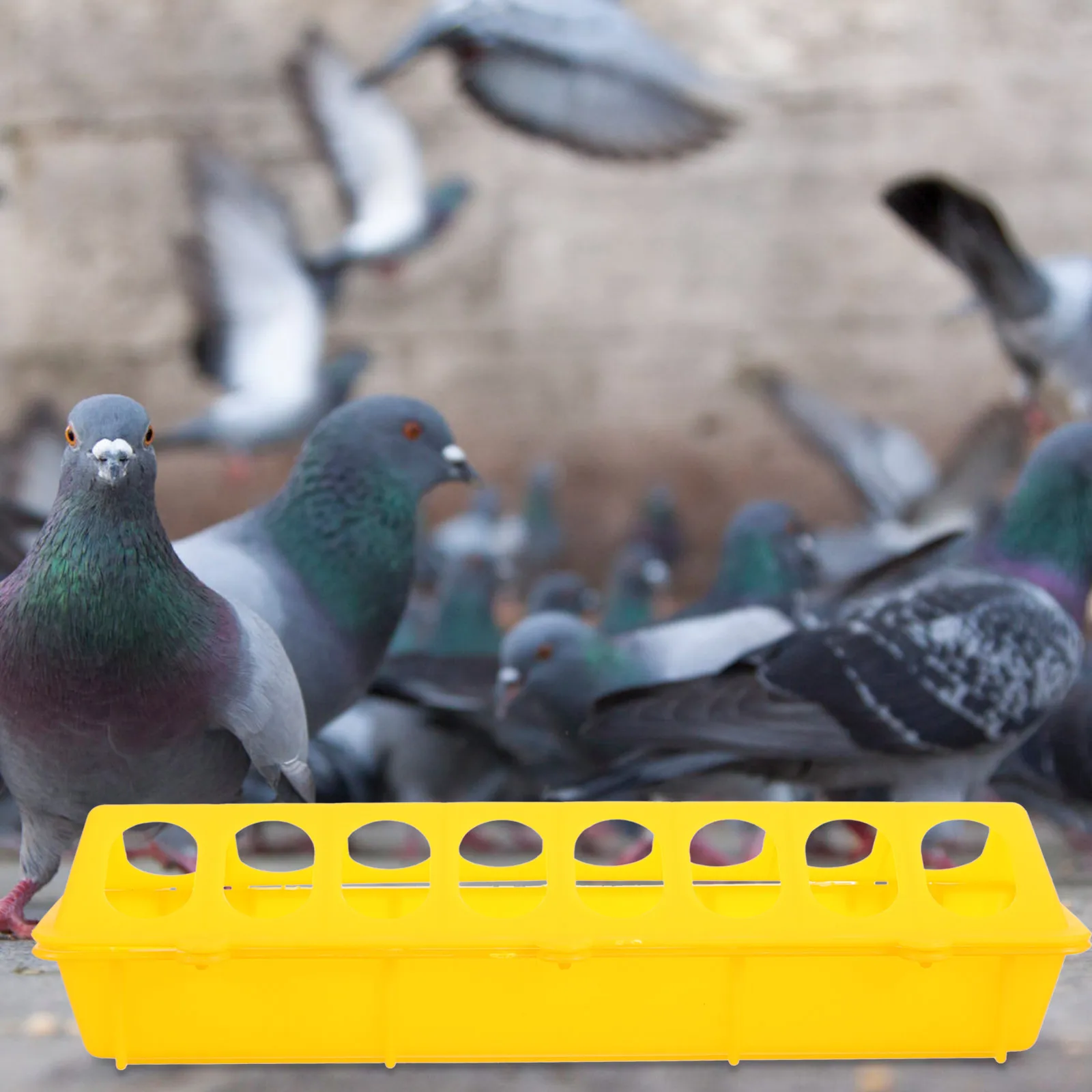 

2pcs Chicken Duck Feeder 300x120x80mm Yellow Plastic Durable Water Trough Bird Feeding Container Pigeon Parrot Holder